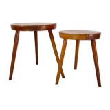 Duo of brutalist stools