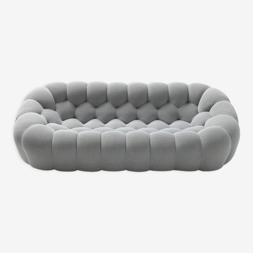 Bubble Sofa In Grey Fabric By Sasha