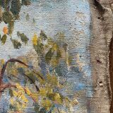 Hst painting "countryside landscape at the river" by pierre bonnerot (1891-1981)