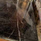 "Louis XIV" style commode with green Alpine marble and walnut burl.