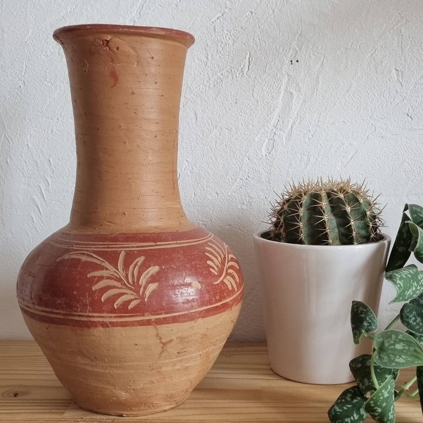 Antique handcrafted terracotta vase