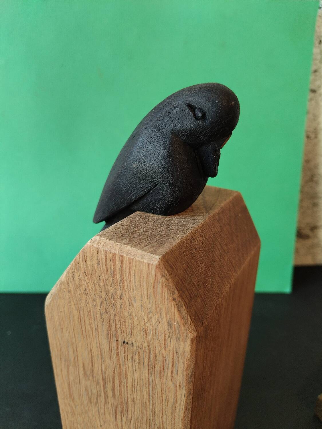 Pair of sculpted oak bookends – The Crow and the Fox