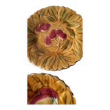 10 dessert plates in Sarreguemines barbotine