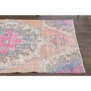 Vintage Turkish Oushak Handmade Wool Cotton Orange Area Rug 99x192