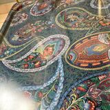 Textable brass and cashmere serving table
