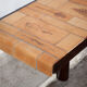 Coffee table roger Capron ceramic and wood herbariums, signed table, 60s