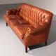Canapé Chesterfield en cuir vieilli