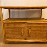 Commode en rotin vintage