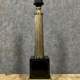 Vintage lamp foot in black marble and gilded bronze from the 60s-70s