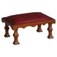 Danish sculpted oak stool from the mid-20th century with a red leather seat, 1950s.