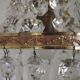 French Empire Style Bronze Single Montgolfier Crystal Basket Chandelier