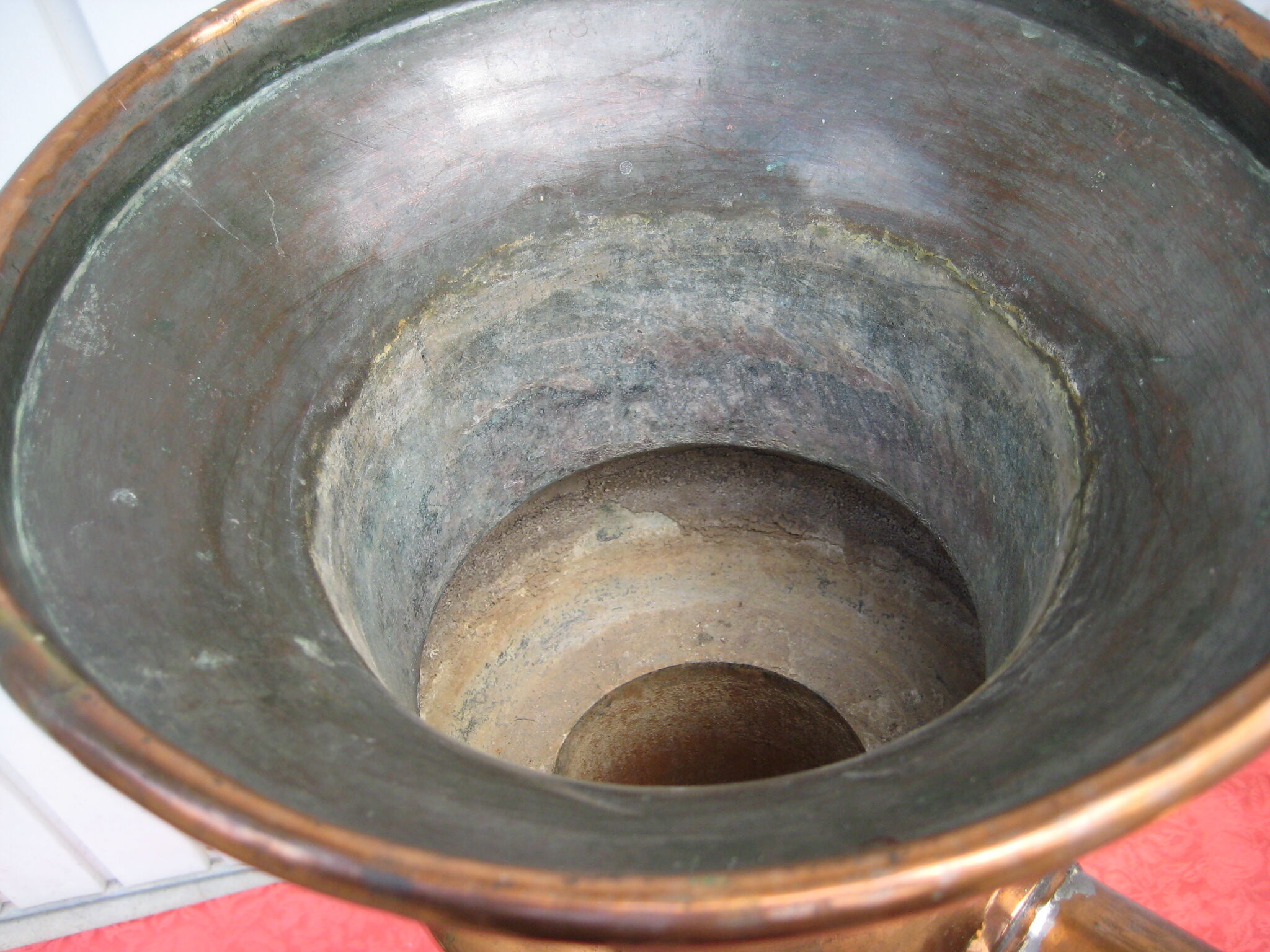 Copper fountain inside