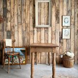 Table with turned legs in solid oak (renovated)
