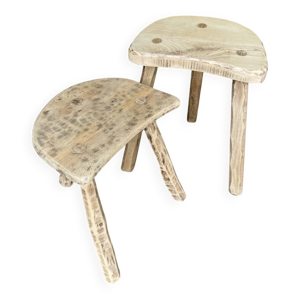 Lot de 2 tabourets brutalistes