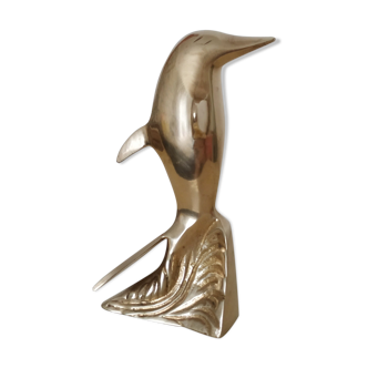 Brass dolphin statuette