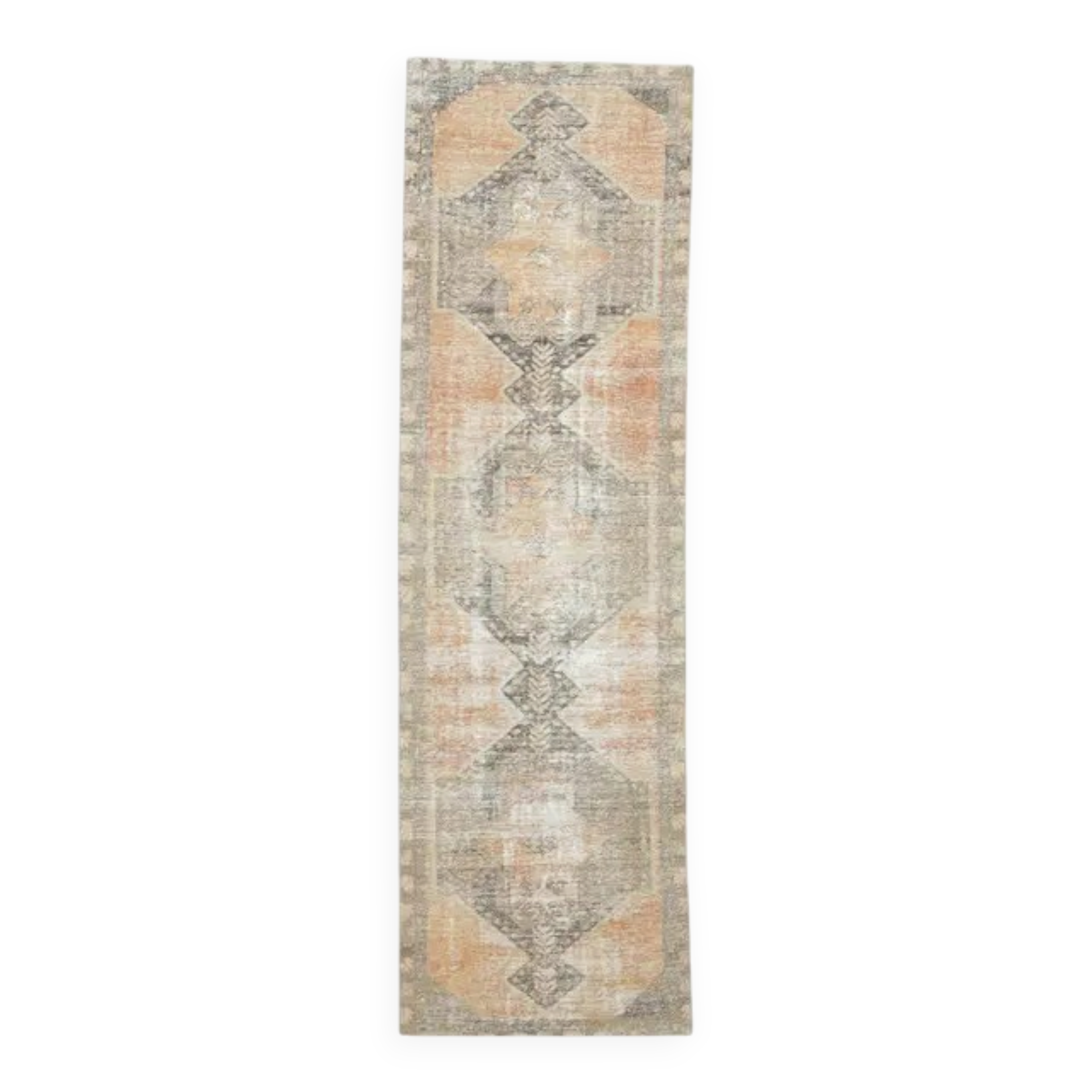 Turkish Orange Oushak Vintage Runner Orange 95x318