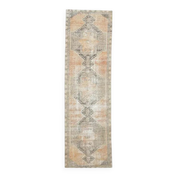 Turkish Orange Oushak Vintage Runner Orange 95x318