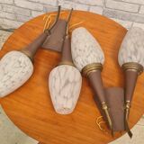 pair of wall lights 1950 to 60 with clichy tulip 27x18