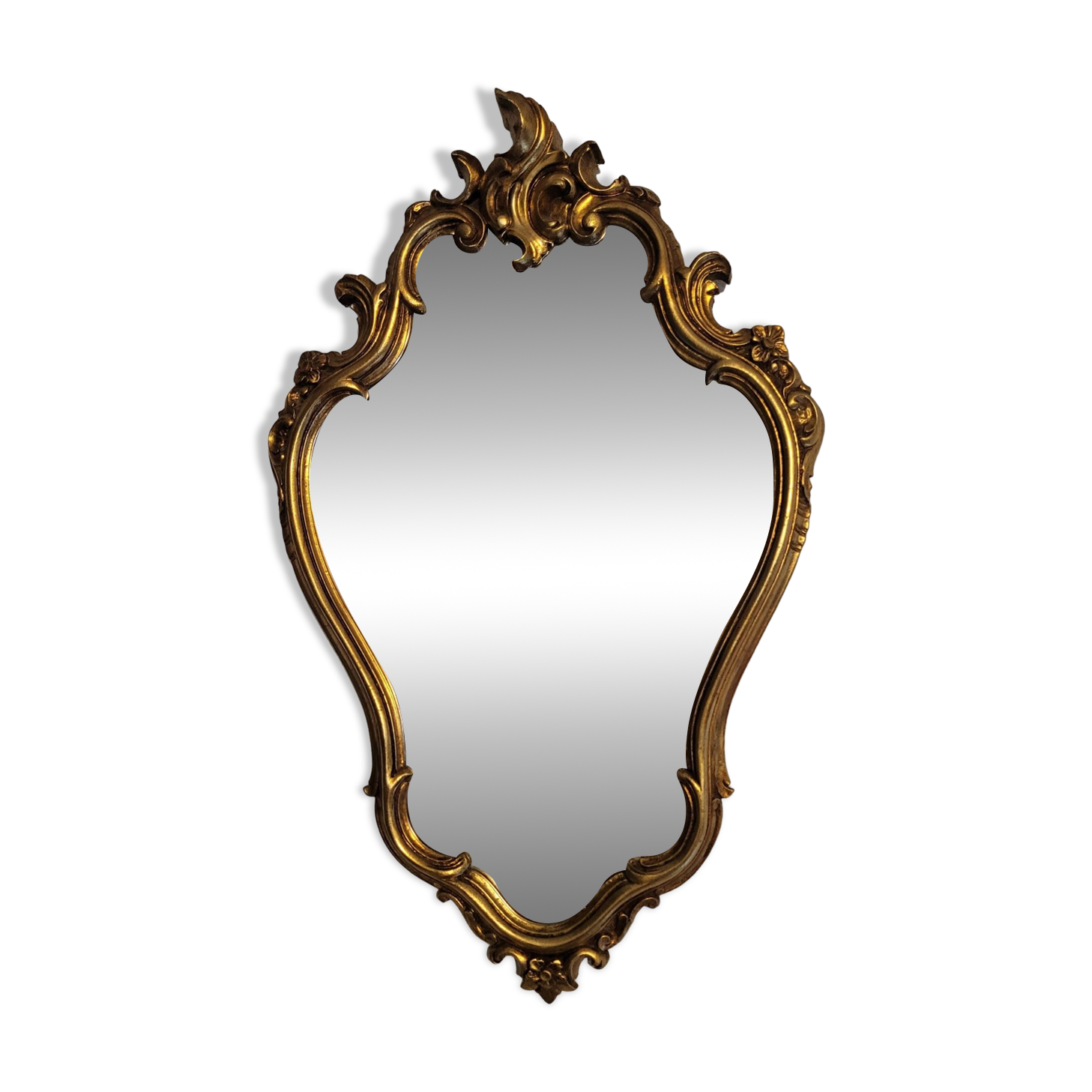 Miroir en bois d'or à  l or,style Louis 15