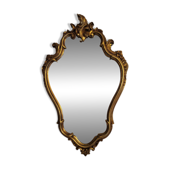 Gold-plated wooden mirror, Louis 15 style