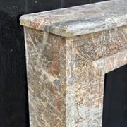 Louis XVI style fireplace in grey Ardennes marble, circa 1900.