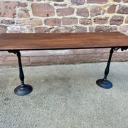 Café table bistro vintage brasserie 1890-1910 cast iron & fir