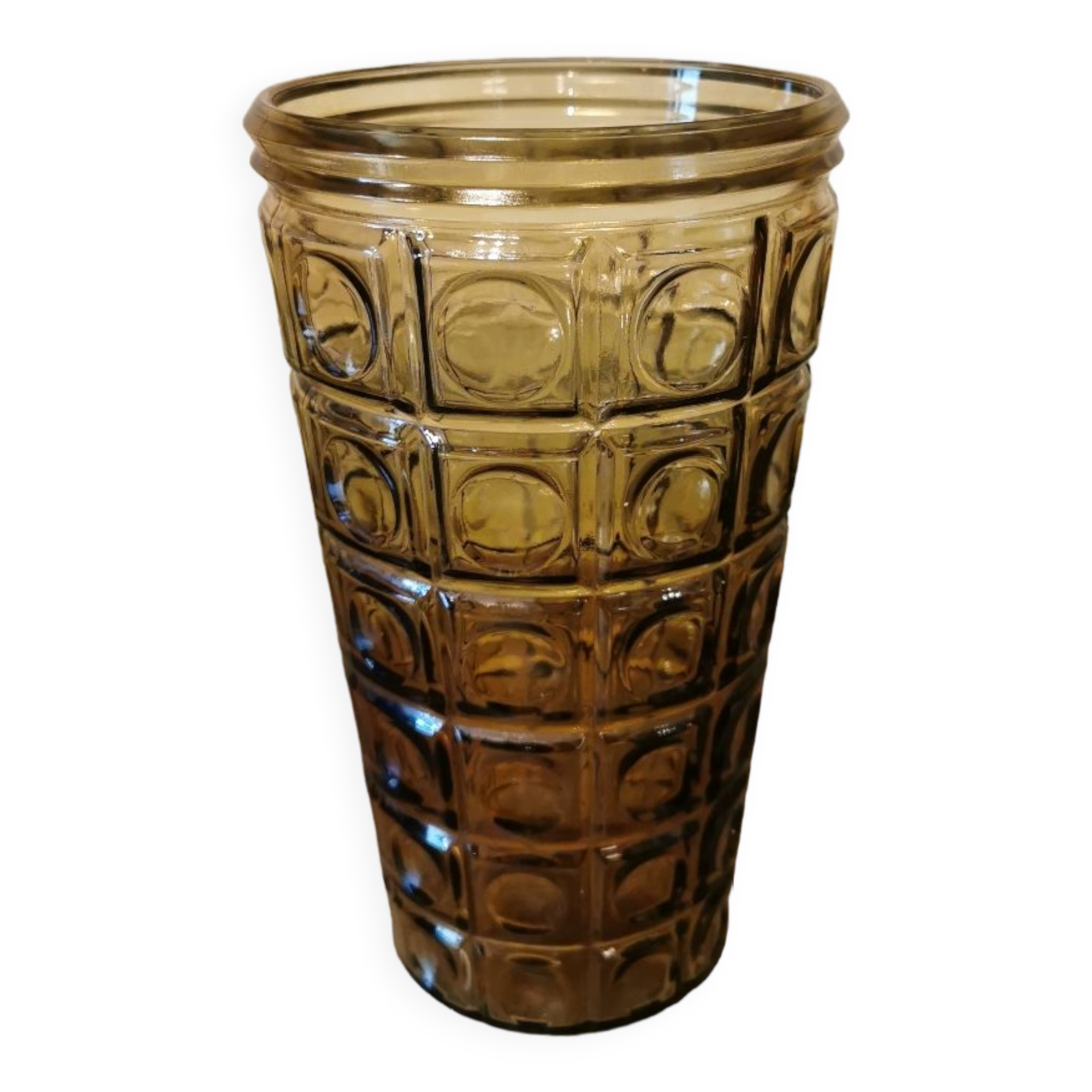 Vintage yellow glass vase