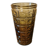 Vase vintage en verre jaune