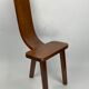 Brutalist low tripod milking stool or side chair Spain ca 1950s