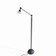Adjustable / Conical Glass and Black Metal Floor Lamp by Tronconi, 1970s