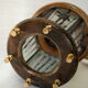 Suspension lanterne de vestibule  fleurs de Lys vintage