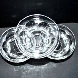 Set of 3 old champagne glasses in cut crystal with flat ribs Saint Louis? Béarn Talleyrand
