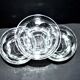 Set of 3 old champagne glasses in cut crystal with flat ribs Saint Louis? Béarn Talleyrand