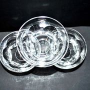 Set of 3 old champagne glasses in cut crystal with flat ribs Saint Louis? Béarn Talleyrand