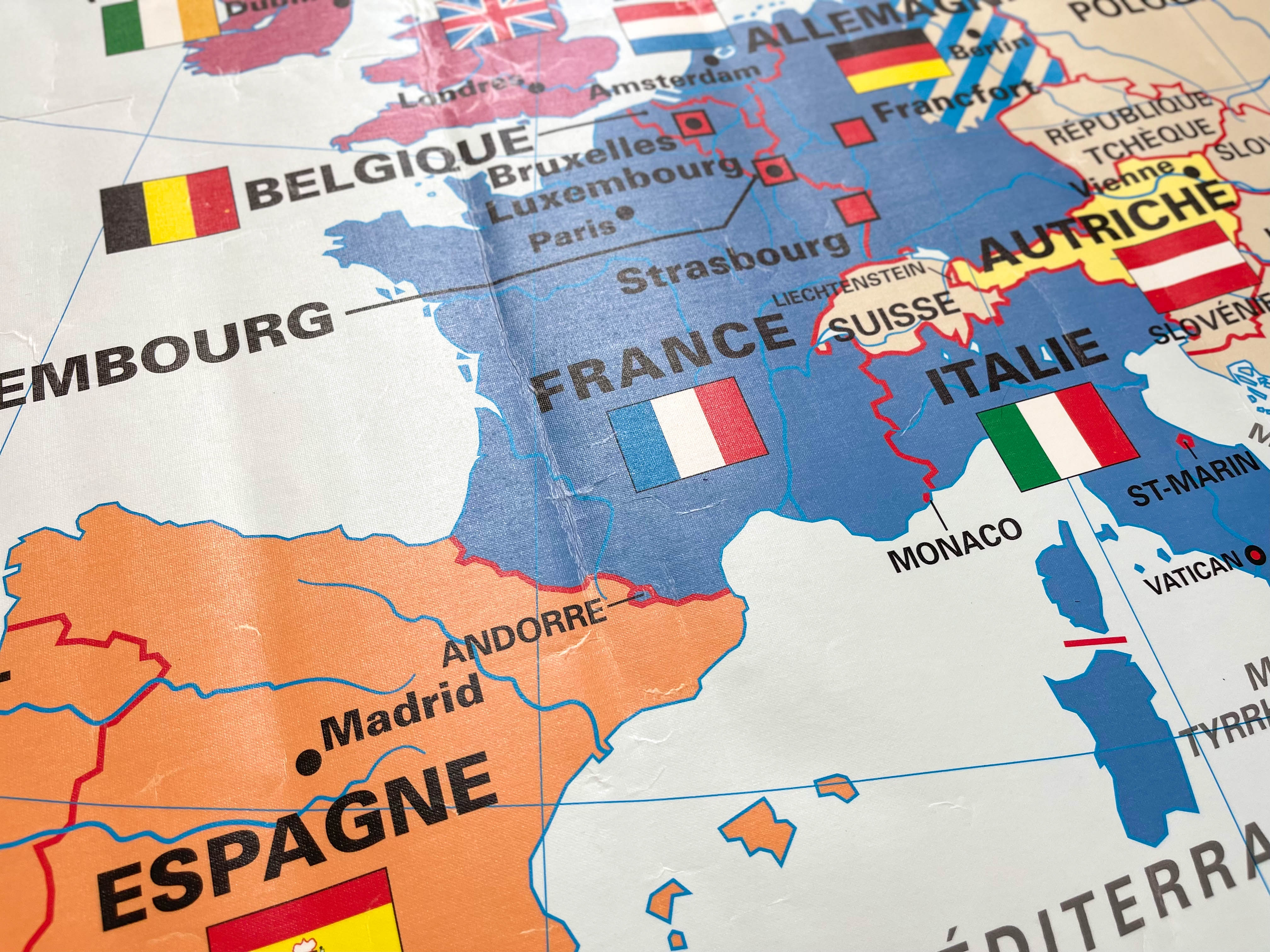 Vintage school map the construction of the european union eduscope