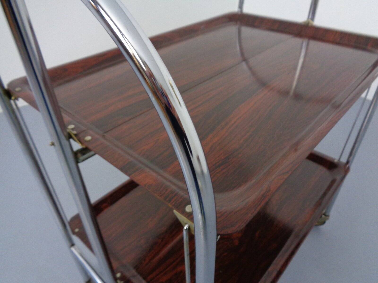 Vintage Optic Rosewood Pressalit Tea Cart, 1970s