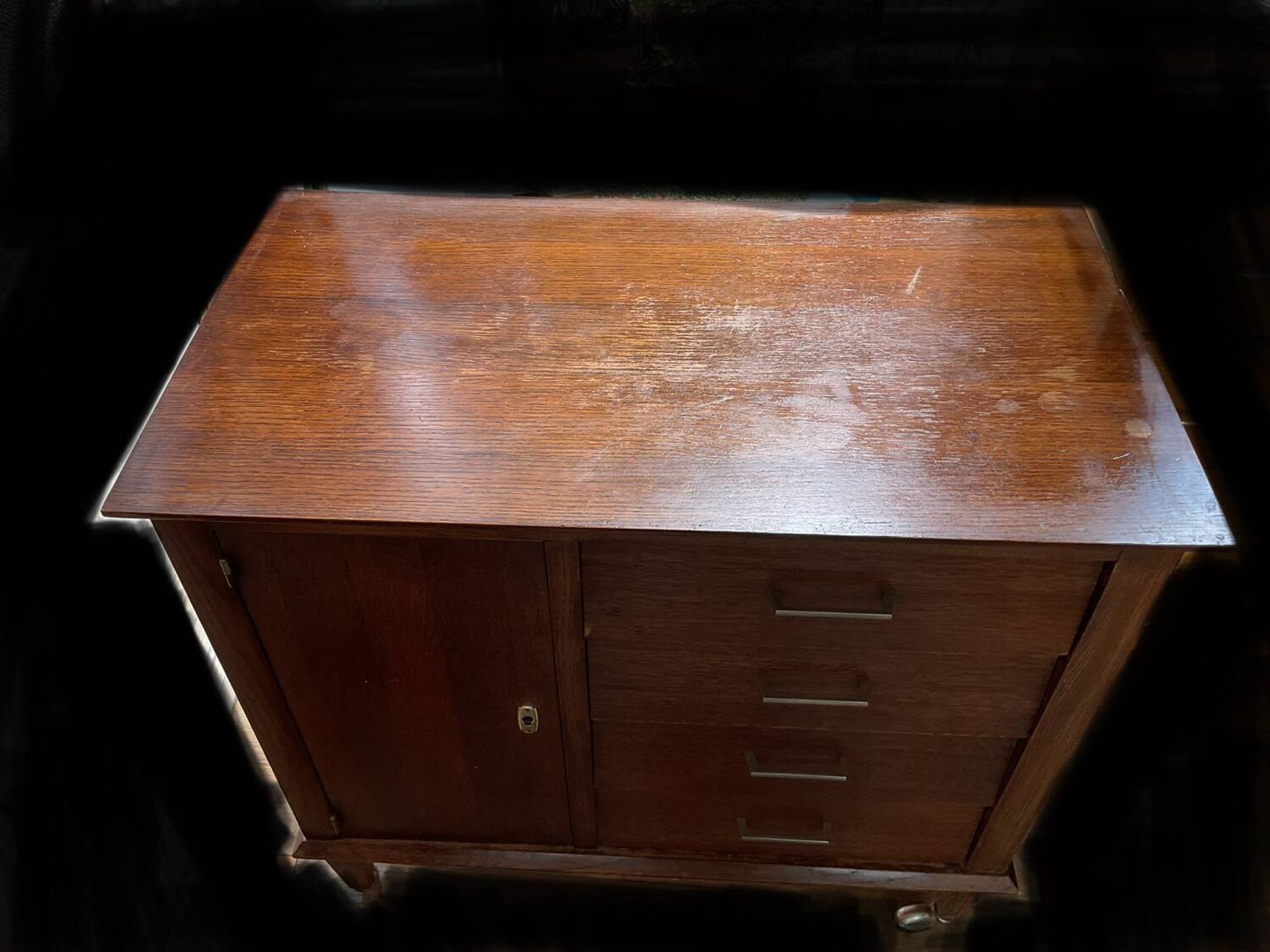 Commode vintage sur roulettes années 60/79