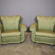 Fan-shaped armchairs set of 2