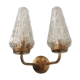 Vintage glass and brass applique