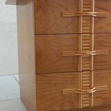 Vintage chest of drawers with bamboo and rattan details