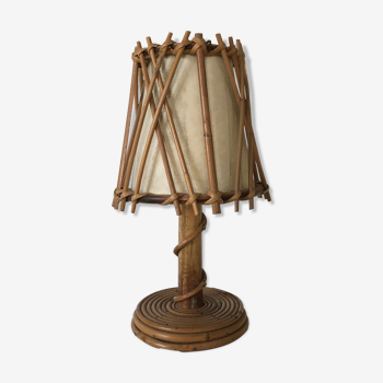 Rattan bedside lamp