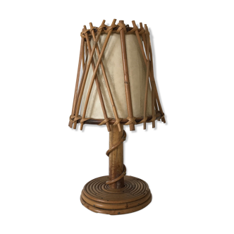 Rattan bedside lamp