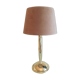Lampe en  métal doré et abat jour peau de peche / vintage années 70-80