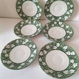 6 small Churchill "Verdigris" Staffordshire plates – 14 cm