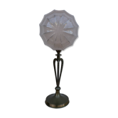 Lampe Art Déco en bronze et verre de Clichy