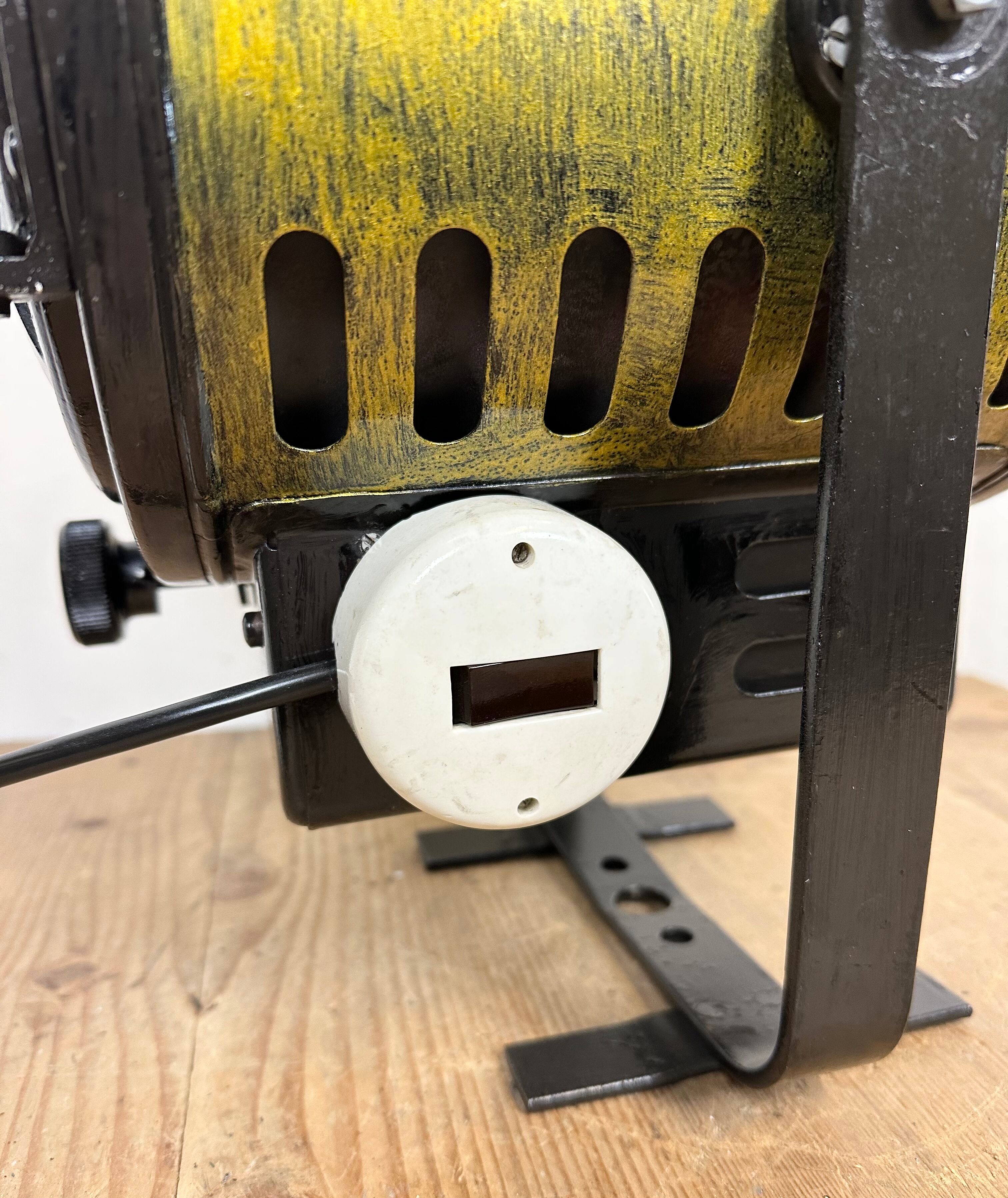 Vintage black theatre spotlight table lamp, 1960s