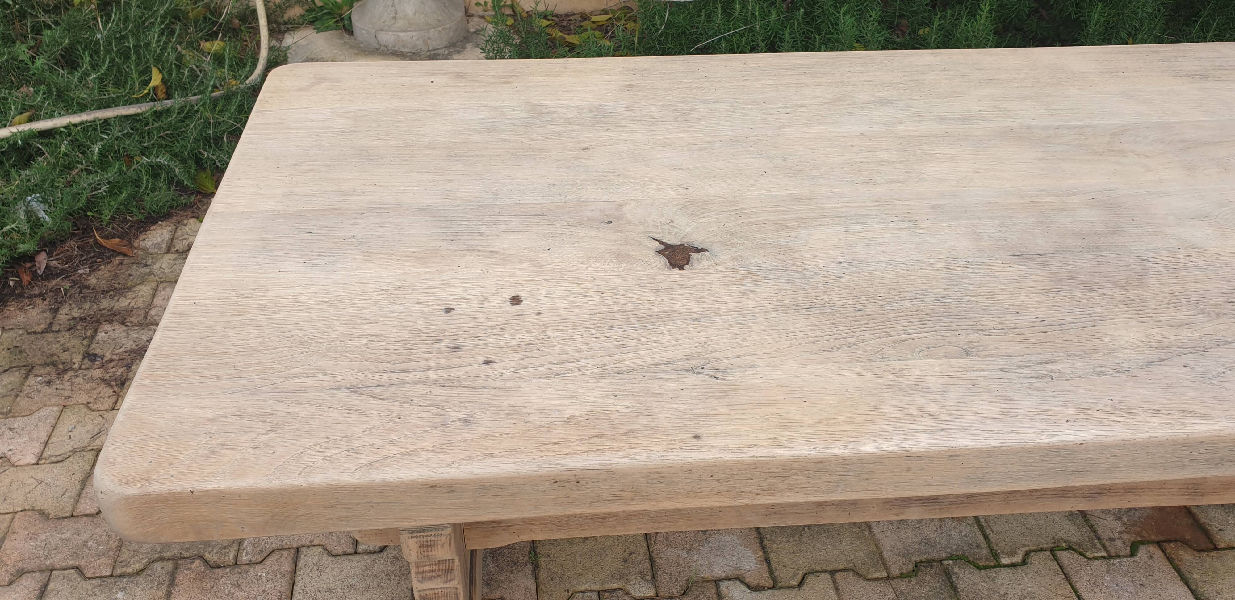 Solid wood farmhouse table, 220 cm long