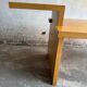 Geometric Brutalist Dining Table — Natural Wood Top with Metal Support, 1980s Architectural Design