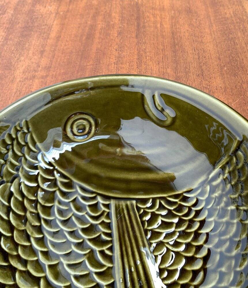 Vintage ceramic bowl with fish pattern by Secla, 1970s.