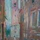 Oil painting on cardboard, Vittorio Nomellini (1901 Genoa - 1965 Florence), view of Lerici.